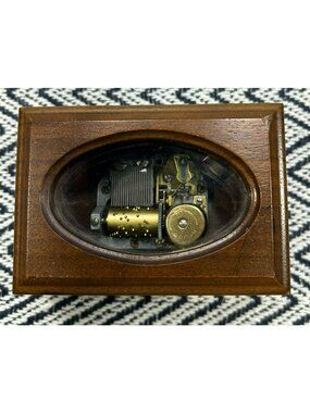 VTG Reuge 5in Wooden Music Box Swiss Musical Movement South Amana Iowa Tested